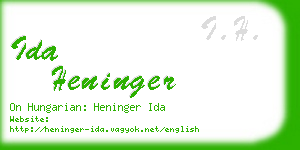 ida heninger business card